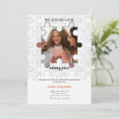 Ontbrekend stuk Foto Adoptie Uitnodiging (Staand voorkant)