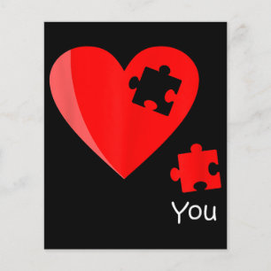 Ontbrekend stuk Heart Puzzle Valetines Day Shirt G