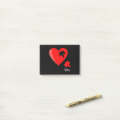 Ontbrekend stuk Heart Puzzle Valetines Day Shirt G Post-it® Notes (Op bureau)