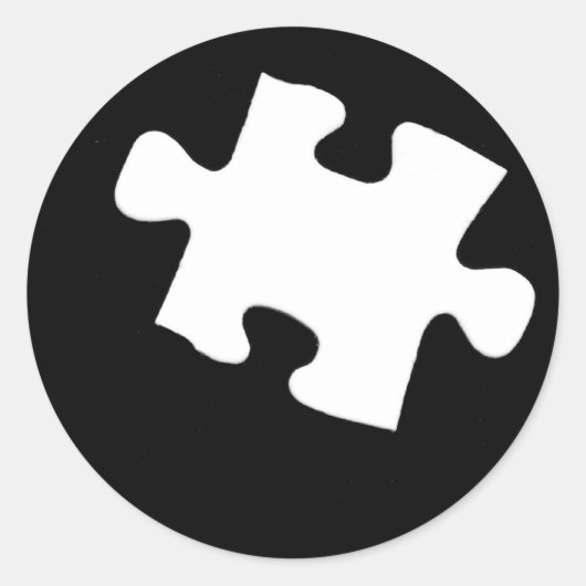 Ontbrekend stuk puzzelstuk ronde sticker (Voorkant)