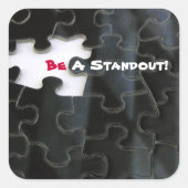 Ontbrekend stuk puzzelstuk vierkante sticker (Voorkant)