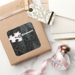 Ontbrekend stuk puzzelstuk vierkante sticker