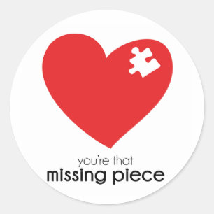 Ontbrekend stuk van mijn hart ronde sticker