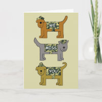 Ontbrekende Cartoon Honden in Militaire Camouflage