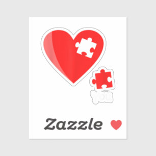 Ontbrekende Hartpuzzel Valetines Day T-shirt Gif Sticker