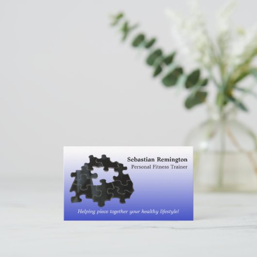 Ontbrekende Sjabloon van het Puzzelstuk QR-code Visitekaartje (Staand voorkant)