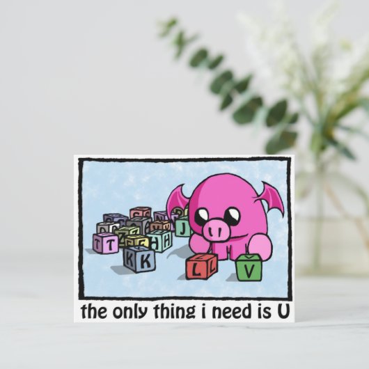 ontbrekende u briefkaart (Staand voorkant)