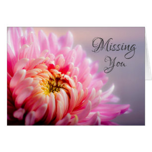 Ontbrekende u Chrysanthemum Macro Photo Note Kaart