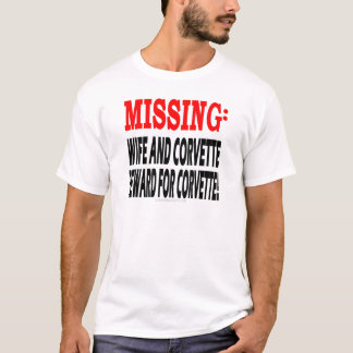 Ontbrekende vrouw en Corvette beloning voor Corvet T-shirt