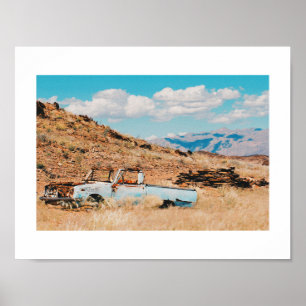 Ontdaan van het autolandschap Namibië Savannah-Pos Poster