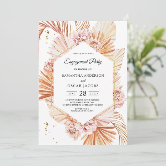 Ontdaan van terracotta Gedroogd palmlef Oranje Lij Kaart (Staand voorkant)