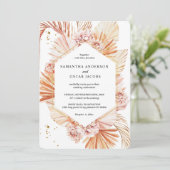 Ontdaan van terracotta Gedroogd palmlef Oranje Lij Kaart (Staand voorkant)