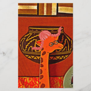 Ontdek African Wonder: Giraffe Kunst in Marvin Pet Briefpapier