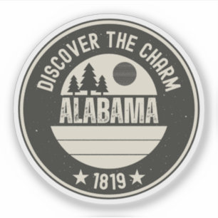 Ontdek Alabama - Design voor elke liefhebber Sticker