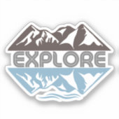 Ontdek bergen en waterspiegel sticker (Voorkant)