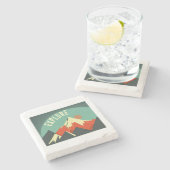 Ontdek bergen stenen onderzetter (Zijkant)