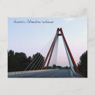 Ontdek Columbus Indiana Second St Bridge Briefkaart