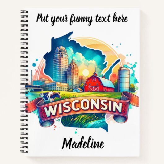 Ontdek de boerderijen en skyline van Wisconsin Notitieboek (Voorkant)