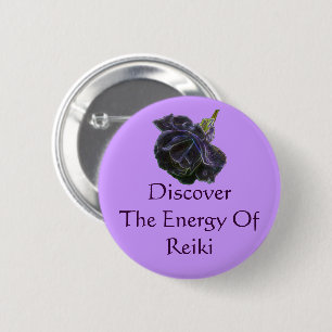 Ontdek de energie van Reiki Roos Ronde Button 5,7 Cm