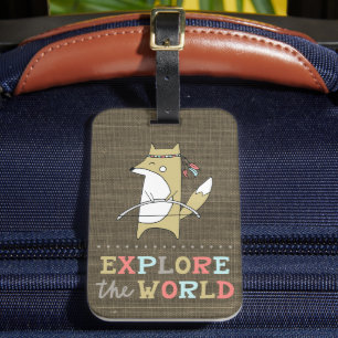 Ontdek de Kinderen van de World Boho Fox Bagagelabel