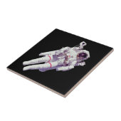 Ontdek de kosmos: Retro Astronaut Tegeltje (Zijkant)