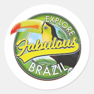 Ontdek de Logo van Fabulous Brazilië Ronde Sticker