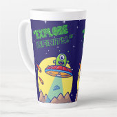 Ontdek de oneindigheid latte mok (Linkerhoek)