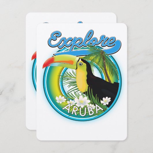 Ontdek de reisreislogo van Aruba (Voorkant / Achterkant)