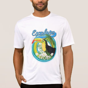 Ontdek de reisreislogo van Aruba T-shirt