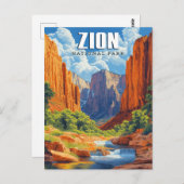 Ontdek de schoonheid van de Narrows van Zion Natio Briefkaart (Voorkant / Achterkant)