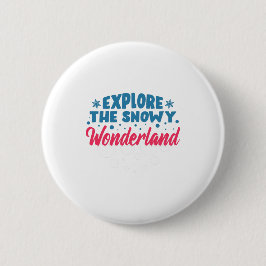 Ontdek de Snowy Wonderland Ronde Button 5,7 Cm