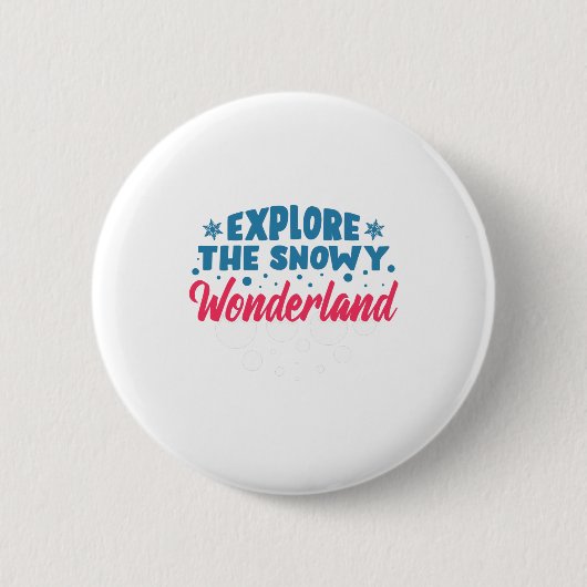 Ontdek de Snowy Wonderland Ronde Button 5,7 Cm (Voorkant)