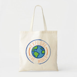 Ontdek de sticker voor reizen wereldwijd tote bag