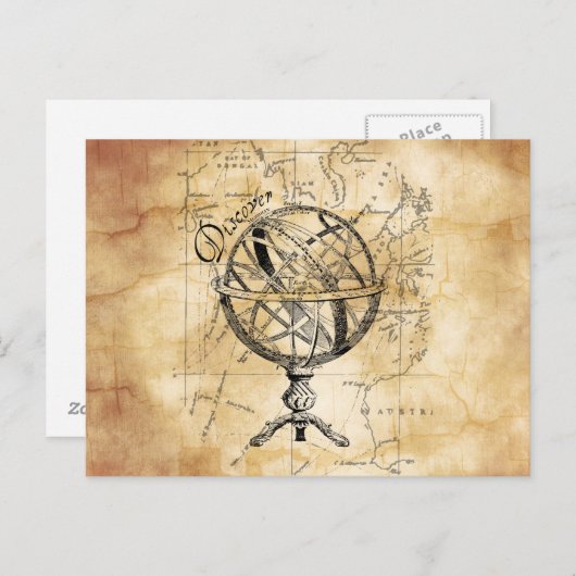 Ontdek de wereld briefkaart (Voorkant / Achterkant)