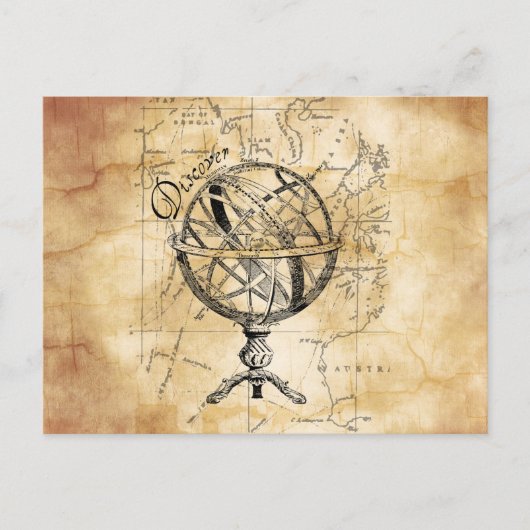 Ontdek de wereld briefkaart (Voorkant)