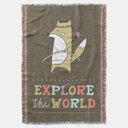 Ontdek de World Boho Fox Kinder Deken (Voorkant Verticaal)
