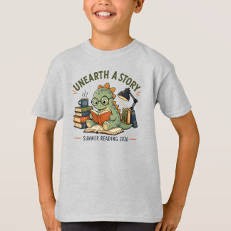 Ontdek een verhaal Cute Dinosaur Journal Decor T-shirt
