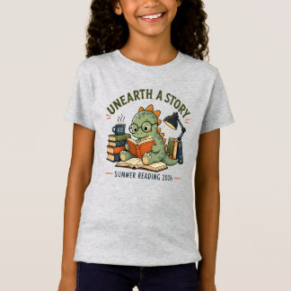 Ontdek een verhaal Cute Dinosaur Journal Decor T-shirt