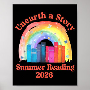 Ontdek een verhaal zomerlezen 2026 bibliothecaris poster