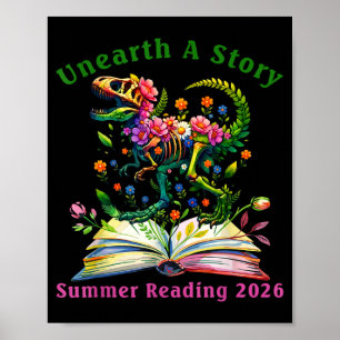 Ontdek een verhaal zomerlezen 2026 dinosaurusboek poster