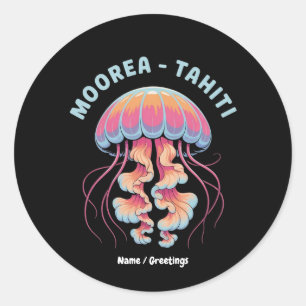 Ontdek Frans-Polynesië Moorea Tahiti Ronde Sticker