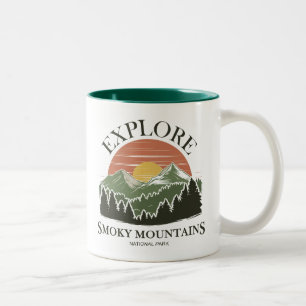 Ontdek het Great Smoky Mountains National Park Tweekleurige Koffiemok