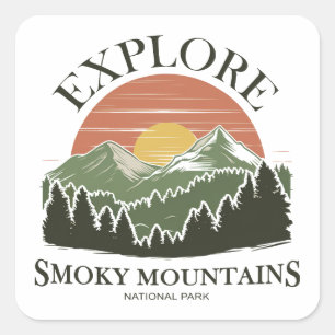 Ontdek het Great Smoky Mountains National Park Vierkante Sticker