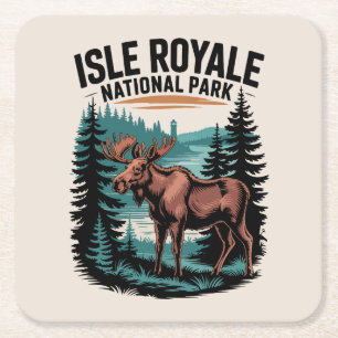 Ontdek het Isle Royale National Park Lake Superior Vierkante Kartonnen Onderzetter