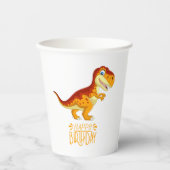 Ontdek het leuke Kind Dino Gold Papieren Bekers (Voorkant)