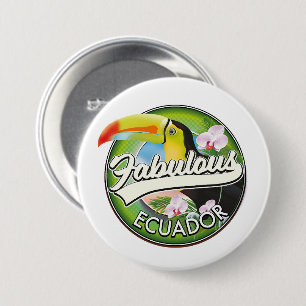 Ontdek het prachtige Ecuador logo Ronde Button 7,6 Cm