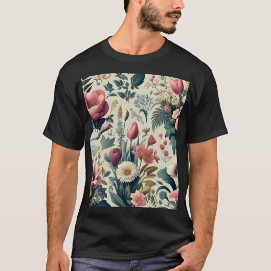 Ontdek het prachtige Floral Botanical patroon van T-shirt (Voorkant)