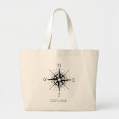 Ontdek het reisthema Compass Grote Tote Bag (Voorkant)