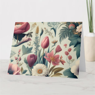 Ontdek het Stunning Lente Bloemige Botanische Patr Bedankkaart