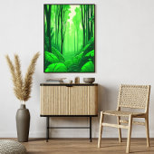 Ontdek het weelderige groene bos foto afdruk